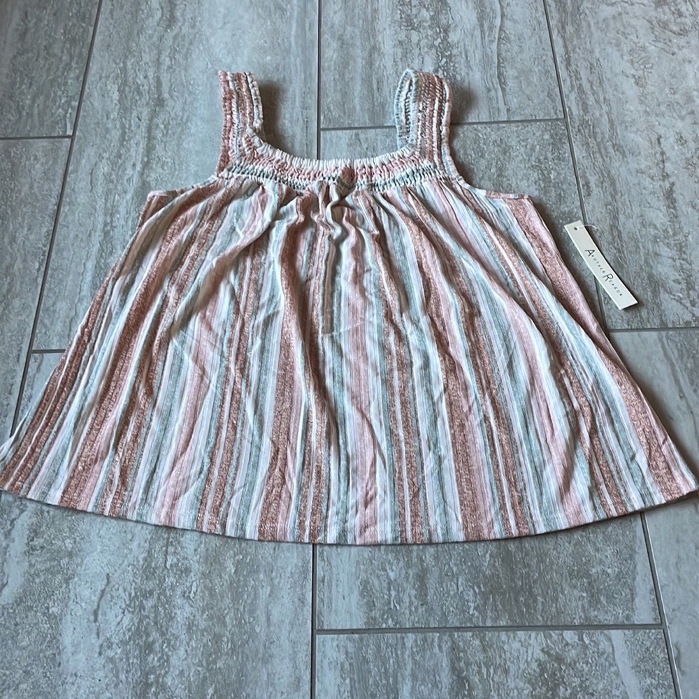 Another Reason Sleeveless Stripes Top Large